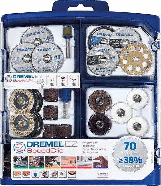 SC725 70-daļīgs EZ SpeedClic piederumu komplekts